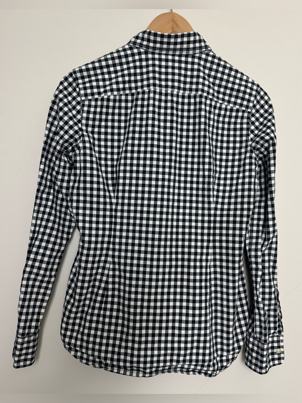 Polo RALPH LAUREN Gingham Shirt Pony Logo Cotton Womens M Black White Preppy - Picture 2 of 13